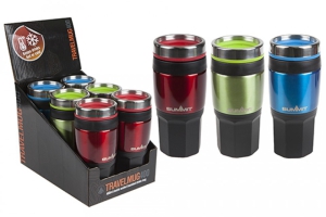 Summit 400ml Insulated Drinks Mug with Grip 3 Colours: Red, Green & Blue insulated drinking flask
