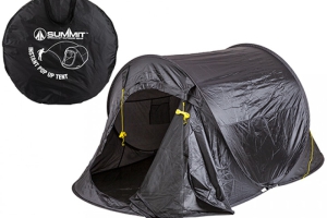 Summit 2 Person Pop Up Tent 220 x 120 x 95cm Black Colour easy pitch event