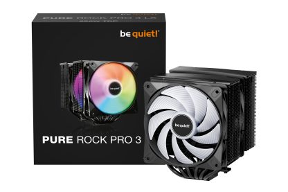 Be Quiet! BK043 Pure Rock Pro 3 LX Black ARGB Heatsink & Fan, Intel & AMD Sockets, 2x Light Wings LX ARGB Fans, 6 High-Performance Heatpipes, 250W TDP