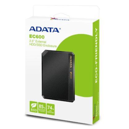 ADATA EC600 2.5" SATA Drive Caddy, USB 3.2 Gen2, USB Powered, Safety Lock, Eco-Friendly