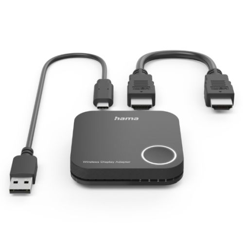 Hama Wireless to HDMI Display Adapter, Cast your Wireless Display / Miracast / Airplay / DLNA-enabled Devices onto a TV/Projector, USB Powered