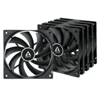 Arctic F12 12cm PWM PST Case Fan w Cable Splitter (5 Pack), Black, Fluid Dynamic, 230-1350 RPM