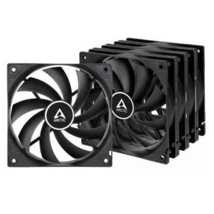Arctic F12 12cm PWM PST Case Fan w Cable Splitter (5 Pack), Black, Fluid Dynamic, 230-1350 RPM