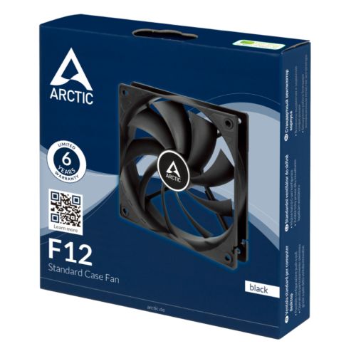 Arctic F12 Low Noise 12cm Case Fan, Black, 9 Blades, Fluid Dynamic