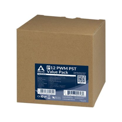 Arctic P12 12cm Pressure Optimised PWM PST Case Fans w/ Cable Splitter (5 Pack), Black, Fluid Dynamic, 200-1800 RPM, Value Pack