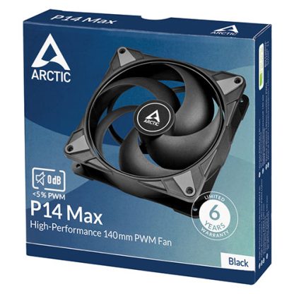 Arctic P14 Max High-Speed 14cm PWM Case Fan, Fluid Dynamic Bearing, 400-2800 RPM, Black