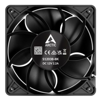 Arctic S12038-4K 12cm PWM Server Fan for Continuous Operation, Black, Dual Ball Bearing, 600-4000 RPM