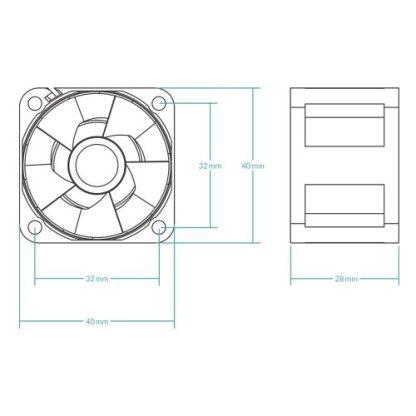 Arctic S4028-15K 4cm PWM Server Fan for Continuous Operation, Black, Dual Ball Bearing, 1400-15000 RPM