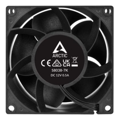 Arctic S8038-7K 8cm PWM Server Fans (4 Pack), Continuous Operation, Dual Ball Bearing, 500-7000 RPM