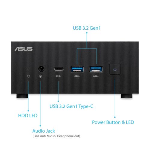 Asus Mini PC PN52 Barebone (PN52-B-S5055MD), Ryzen 5 5600H, DDR4 SO-DIMM, 2.5"/M.2, 2x HDMI, DP, USB-C, 2.5G LAN, Wi-Fi, Military-Grade Durability, VESA - No RAM, Storage or O/S