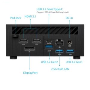 Asus Mini PC PN52 Barebone PN52-B-S9057MD, Ryzen 9 5900HX, DDR4 SO-DIMM, 2.5 M.2, 2x HDMI, DP, USB-C, 2.5G LAN, Wi-Fi, Military-Grade Durability, VESA - No RAM, Storage or OS