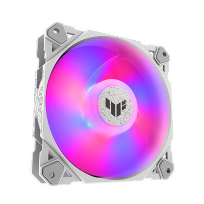 Asus TUF Gaming TF120 ARGB 12cm PWM Case Fan, Fluid Dynamic Bearing, Double-layer LED Array, Up to 1900 RPM, White Edition