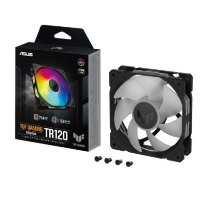 Asus TUF Gaming TR120 ARGB 12cm PWM Case Fan (Single), Hydraulic Bearing, 28mm Frame, Double-layer LED Matrix Design, 2000 RPM, Black