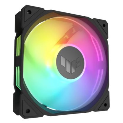 Asus TUF Gaming TR120 ARGB Reverse Blade 12cm PWM Case Fans (3 Pack), Hydraulic Bearing, 28mm Frame, Double-layer LED Matrix Design, 2000 RPM, Black