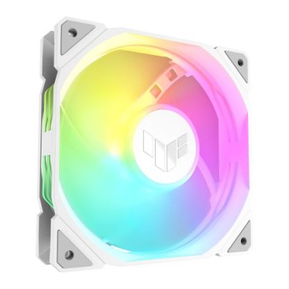 Asus TUF Gaming TR120 ARGB Reverse Blade 12cm PWM Case Fans (3 Pack), Hydraulic Bearing, 28mm Frame, Double-layer LED Matrix Design, 2000 RPM, White