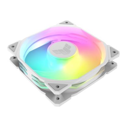 Asus TUF Gaming TR120 ARGB Reverse Blade 12cm PWM Case Fans (3 Pack), Hydraulic Bearing, 28mm Frame, Double-layer LED Matrix Design, 2000 RPM, White