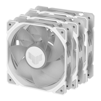 Asus TUF Gaming TR120 ARGB Reverse Blade 12cm PWM Case Fans (3 Pack), Hydraulic Bearing, 28mm Frame, Double-layer LED Matrix Design, 2000 RPM, White