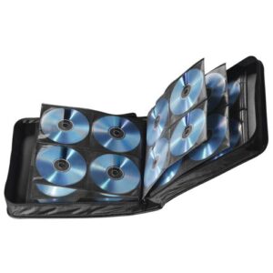 Hama CD/DVD/Blu-Ray Disc Wallet, Up to 208 Discs, Cleaning Cloth, Black