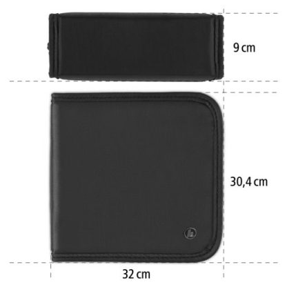 Hama CD/DVD/Blu-Ray Disc Wallet, Up to 208 Discs, Cleaning Cloth, Black