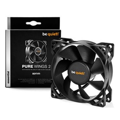 Be Quiet! BL044 Pure Wings 2 8cm Case Fan, Rifle Bearing, Black, Ultra Quiet