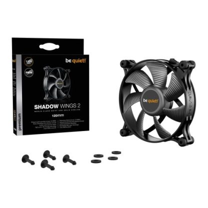 Be Quiet! (BL085) Shadow Wings 2 12cm PWM Case Fan, Rifle Bearing, 1100 RPM, Black