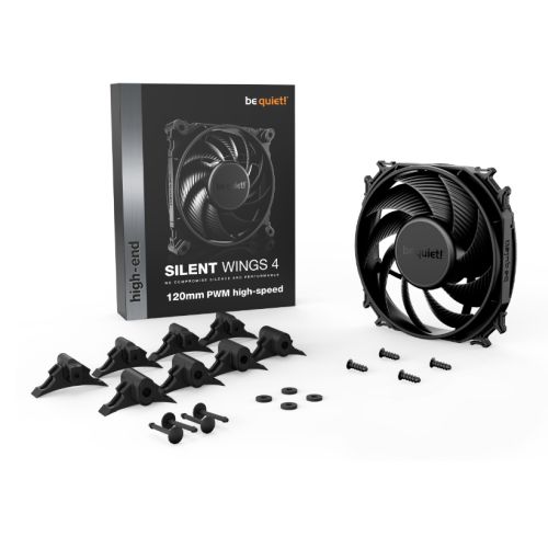 Be Quiet! (BL094) Silent Wings 4 12cm PWM High Speed Case Fan, Black, Up to 2500 RPM, Fluid Dynamic Bearing