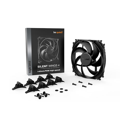 Be Quiet! (BL097) Silent Wings 4 14cm PWM High Speed Case Fan, Black, Up to 1900 RPM, Fluid Dynamic Bearing