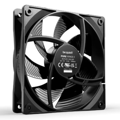 Be Quiet! BL104 Pure Wings 3 12cm Case Fan, Rifle Bearing, Black, 1600 RPM, Ultra Quiet