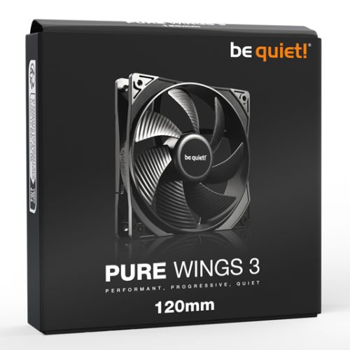 Be Quiet! BL104 Pure Wings 3 12cm Case Fan, Rifle Bearing, Black, 1600 RPM, Ultra Quiet