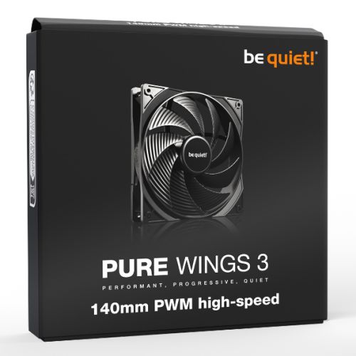 Be Quiet! BL109 Pure Wings 3 PWM High Speed 14cm Case Fan, Rifle Bearing, Black, 1800 RPM, Ultra Quiet