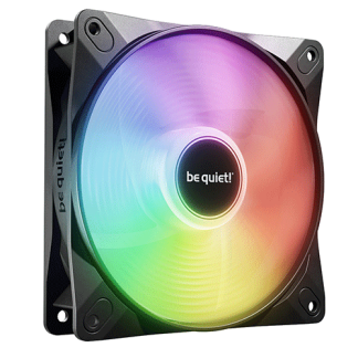 Be Quiet! (BL132) Light Wings LX 12cm PWM Reverse Blade ARGB Case Fan, Rifle Bearing, Impeller w 16 LEDs, Daisy-Chain, Up to 1500 RPM, Black