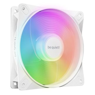 Be Quiet! (BL133) Light Wings LX 12cm PWM Reverse Blade ARGB Case Fan, Rifle Bearing, Impeller w 16 LEDs, Daisy-Chain, Up to 1500 RPM, White