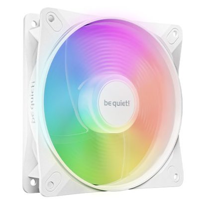 Be Quiet! (BL133) Light Wings LX 12cm PWM Reverse Blade ARGB Case Fan, Rifle Bearing, Impeller w 16 LEDs, Daisy-Chain, Up to 1500 RPM, White