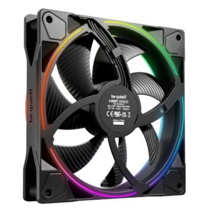 Be Quiet! (BL134) Light Wings 14cm PWM Reverse Blade ARGB Case Fan, Rifle Bearing, 20 LEDs, Front & Rear Lighting, Daisy-Chain, Up to 1300 RPM, Black