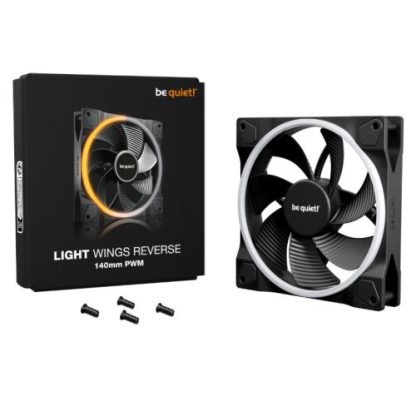 Be Quiet! (BL134) Light Wings 14cm PWM Reverse Blade ARGB Case Fan, Rifle Bearing, 20 LEDs, Front & Rear Lighting, Daisy-Chain, Up to 1300 RPM, Black