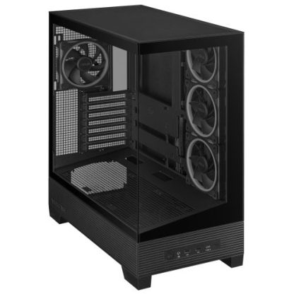 Asus A31 Plus ARGB Gaming Case w/ Front & Side Glass Windows, ATX, 4x ARGB Fans, USB-C, Angled Base, Asus BTF Compatible, Black