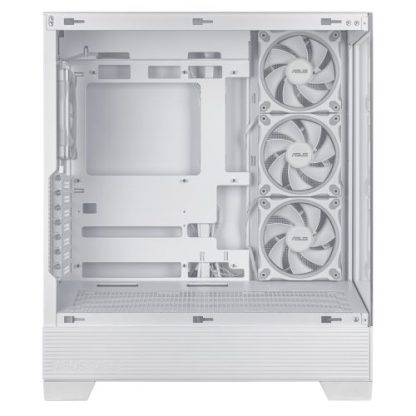 Asus A31 Plus ARGB Gaming Case w/ Front & Side Glass Windows, ATX, 4x ARGB Fans, USB-C, Angled Base, Asus BTF Compatible, White