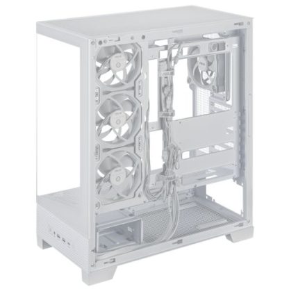 Asus A31 Plus ARGB Gaming Case w/ Front & Side Glass Windows, ATX, 4x ARGB Fans, USB-C, Angled Base, Asus BTF Compatible, White