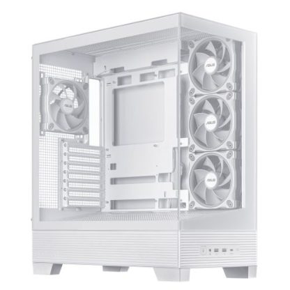 Asus A31 Plus ARGB Gaming Case w/ Front & Side Glass Windows, ATX, 4x ARGB Fans, USB-C, Angled Base, Asus BTF Compatible, White