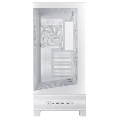 Asus A31 Plus ARGB Gaming Case w/ Front & Side Glass Windows, ATX, 4x ARGB Fans, USB-C, Angled Base, Asus BTF Compatible, White