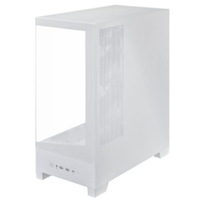 Asus A31 Plus ARGB Gaming Case w/ Front & Side Glass Windows, ATX, 4x ARGB Fans, USB-C, Angled Base, Asus BTF Compatible, White