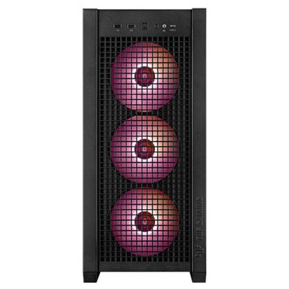 Asus TUF Gaming GT302 ARGB Case w/ Glass Window, E-ATX, 4x ARGB Fans, Interchangeable Side Panel, USB-C, Asus BTF Compatible, Black