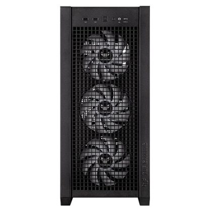 Asus TUF Gaming GT302 ARGB Case w/ Glass Window, E-ATX, 4x ARGB Fans, Interchangeable Side Panel, USB-C, Asus BTF Compatible, Black