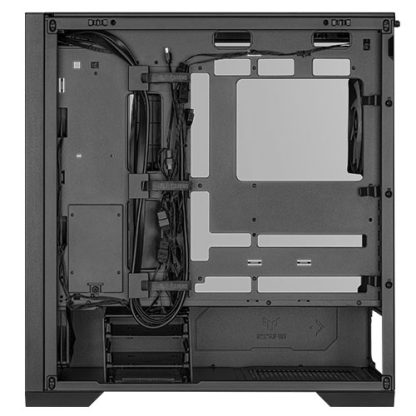 Asus TUF Gaming GT302 ARGB Case w/ Glass Window, E-ATX, 4x ARGB Fans, Interchangeable Side Panel, USB-C, Asus BTF Compatible, Black