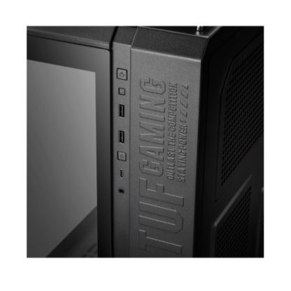 Asus TUF Gaming GT502 Case w/ Front & Side Glass Window, ATX, Dual Chamber, Modular Design, LED Control Button, USB-C, Carry Handles, Black