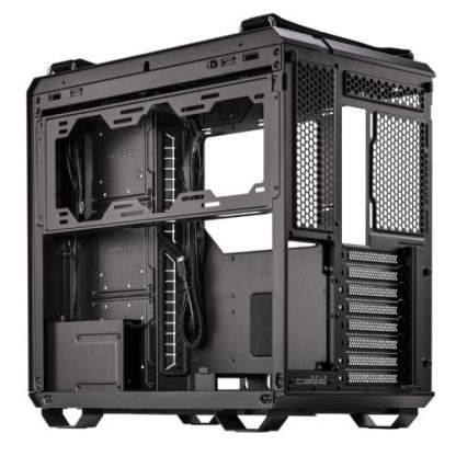Asus TUF Gaming GT502 Case w/ Front & Side Glass Window, ATX, Dual Chamber, Modular Design, LED Control Button, USB-C, Carry Handles, Black