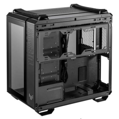 Asus TUF Gaming GT502 Case w/ Front & Side Glass Window, ATX, Dual Chamber, Modular Design, LED Control Button, USB-C, Carry Handles, Black