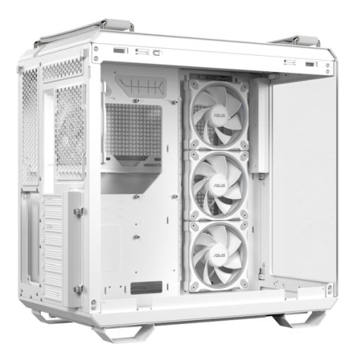 Asus TUF Gaming GT502 Horizon ARGB Case w/ Glass Front & Side, ATX, Dual Chamber, Modular Design, 4x ARGB Fans, USB-C 20Gbps, Carry Handles, White