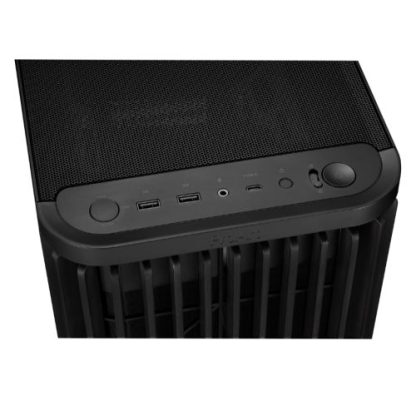 Asus ProArt PA401 Wood TG Gaming Case w/ Glass Panel, ATX, Front Grill, 2x 16cm Fans, PWM Fan Hub, USB-C 20Gps, Black