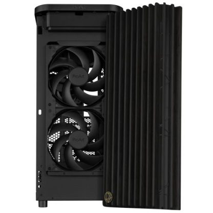 Asus ProArt PA401 Wood Gaming Case, ATX, Front Grill, 2x 16cm Fans, PWM Fan Hub, USB-C 20Gps, Black